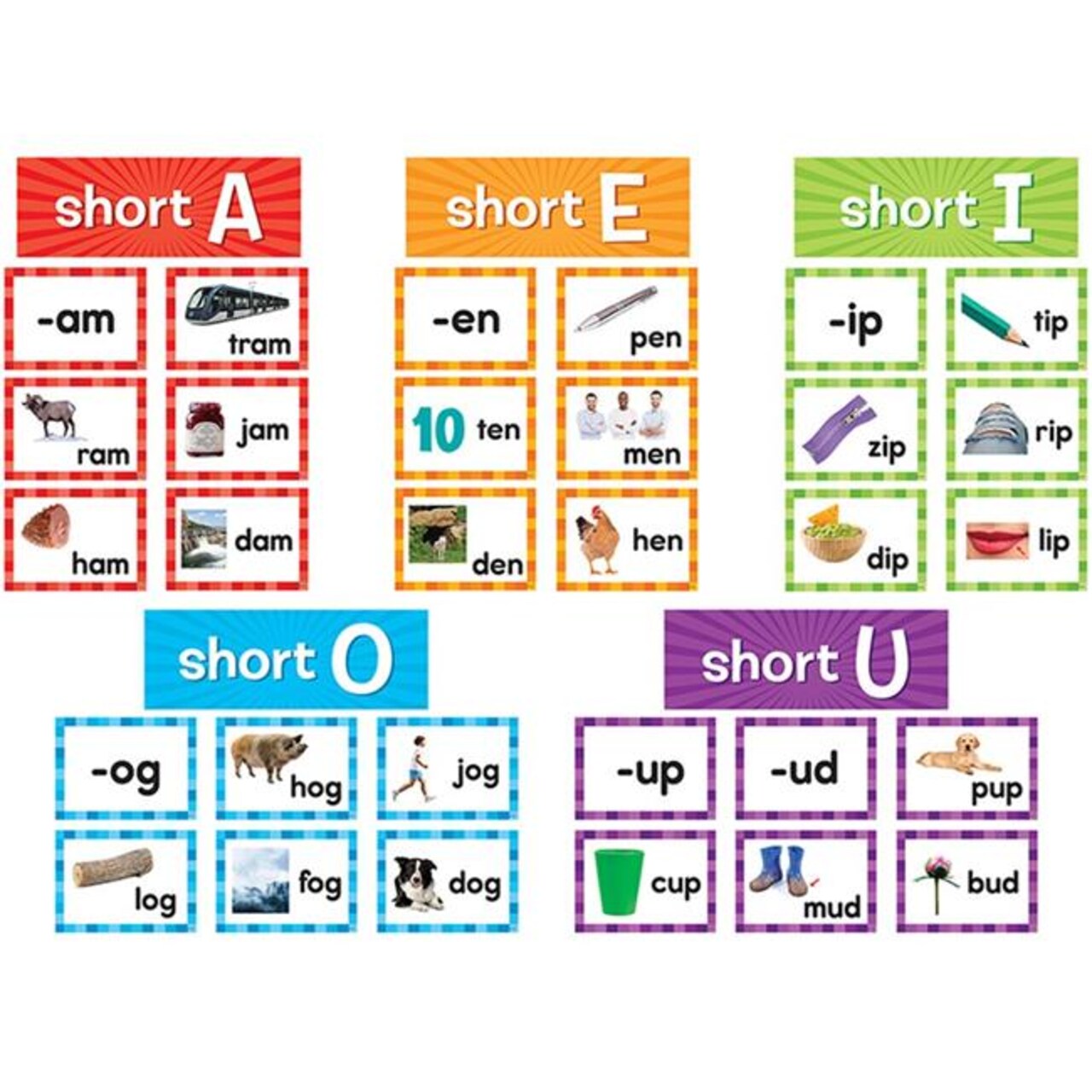 Teacher Created Resources Short Vowels Pocket Chart Cards - 205 Piece
